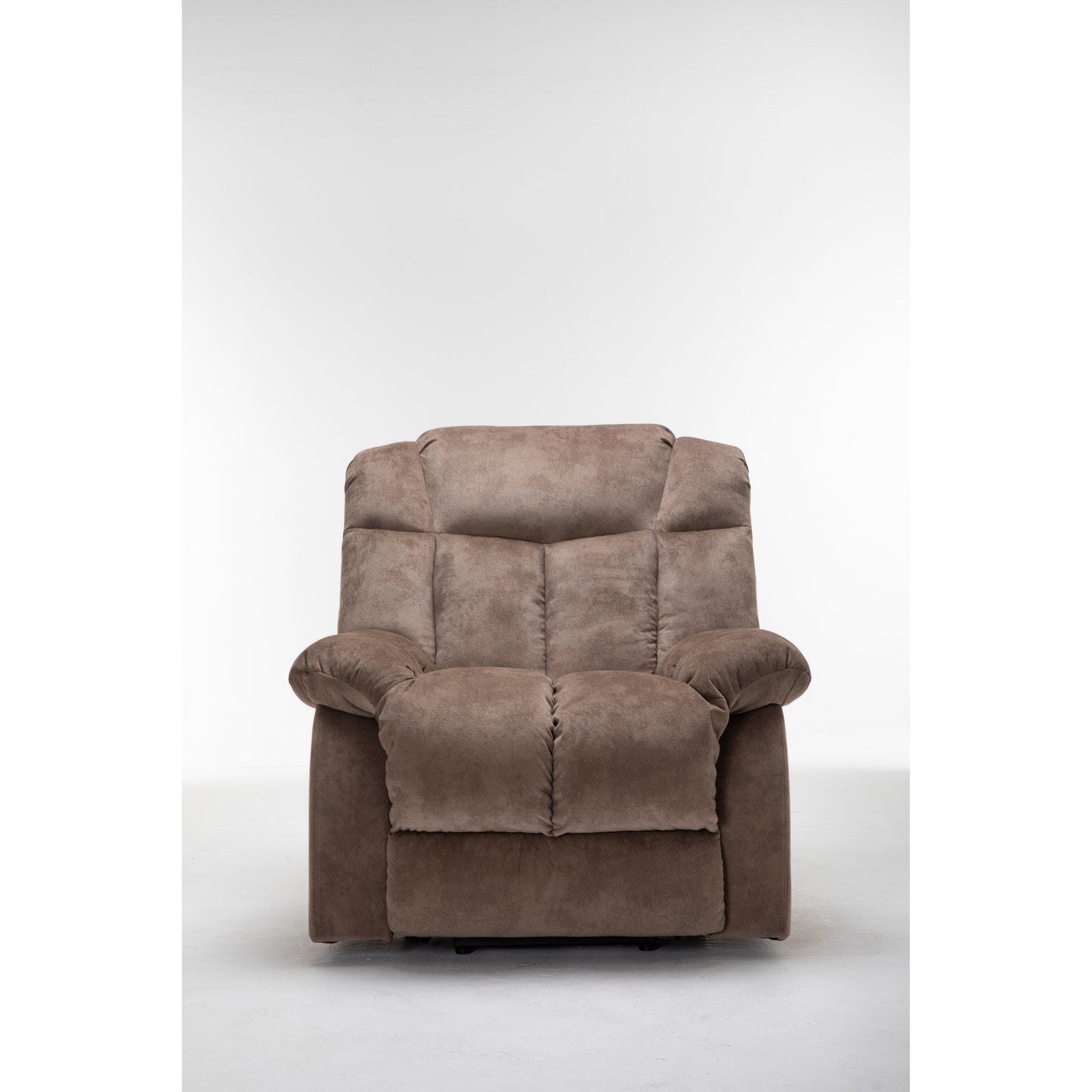 Fauteuil inclinable électrique robuste marron avec tissu antidérapant, coussin rembourré et fonctions réglables pour personnes âgées