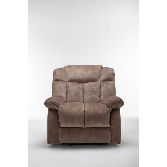 Fauteuil inclinable électrique robuste marron avec tissu antidérapant, coussin rembourré et fonctions réglables pour personnes âgées
