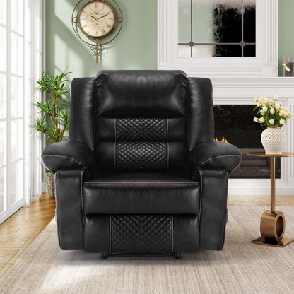 Fauteuil inclinable de massage manuel en cuir marron avec vibration à 8 points, chauffage lombaire et diverses positions d'inclinaison
