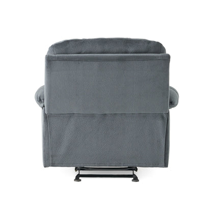 Fauteuil inclinable manuel marron avec tissu moelleux et deux porte-gobelets