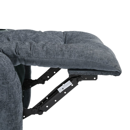 Fauteuil inclinable manuel marron avec 5 modes de massage, chauffage, télécommande, porte-gobelets et poche de rangement latérale