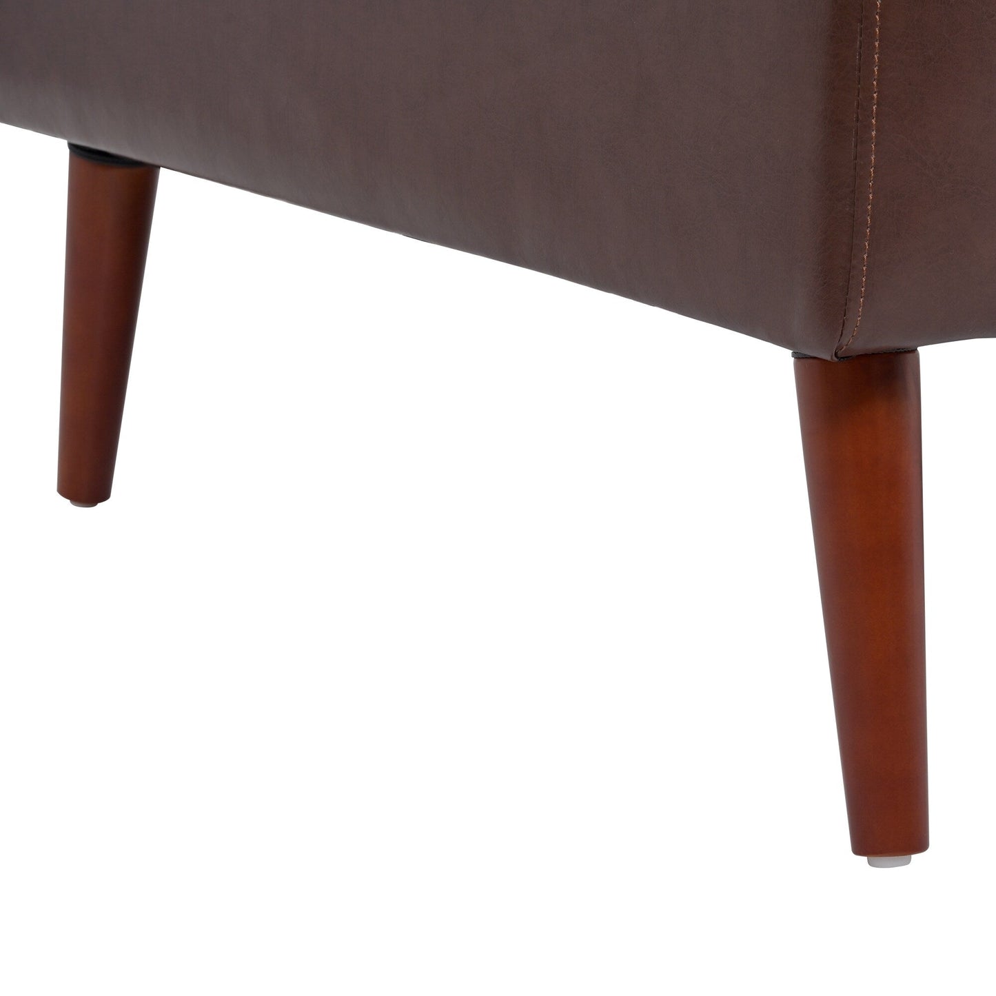 Canapé 3 places marron Mid Century Modern 76,7 PU avec structure en bois de fer pour le salon