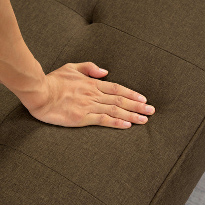 Canapé-lit futon 3 places convertible marron moderne 71,65 avec pieds en bois massif et oreillers pour le salon