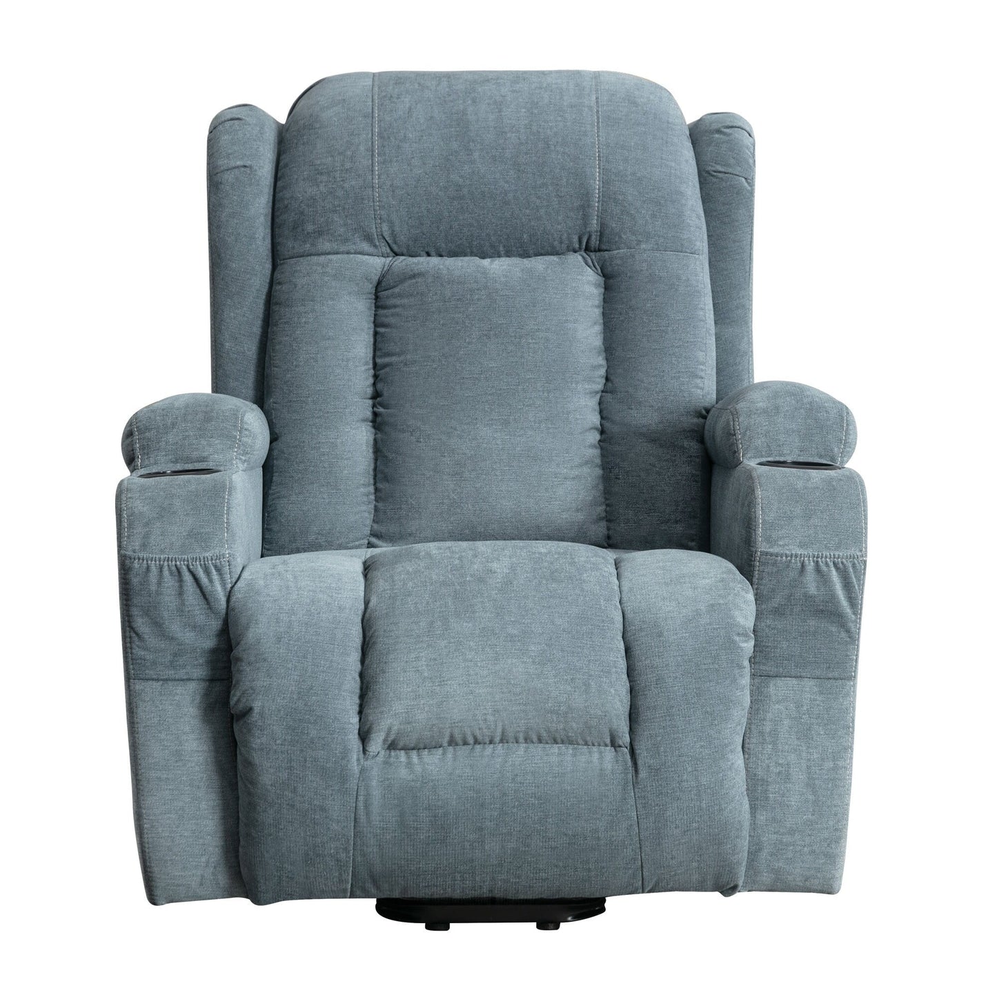 Fauteuil inclinable électrique marron avec chauffage, massage, port USB et poche latérale pour personnes âgées, inclinable et réglable pour le salon
