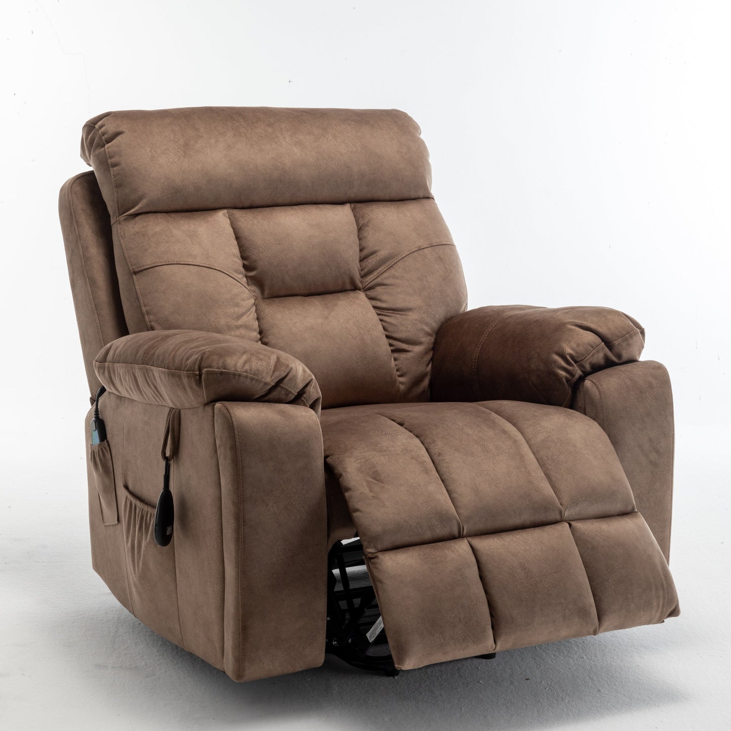 Fauteuil inclinable électrique marron avec massage, chauffage et moteur allemand