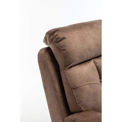 Fauteuil inclinable électrique marron avec massage, chauffage lombaire, moteur allemand silencieux, rembourrage en duvet d'oie et porte-gobelets