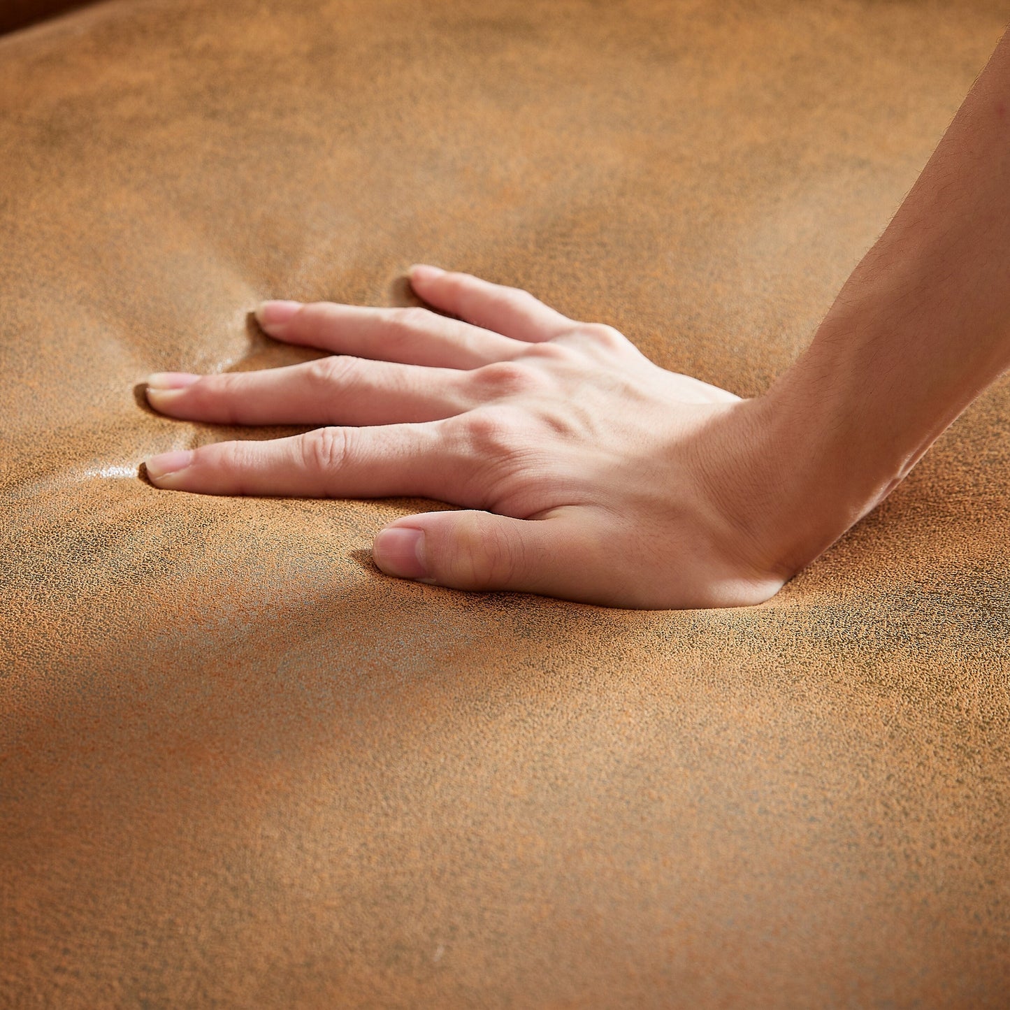 Canapé Chesterfield 3 places en tissu technique marron