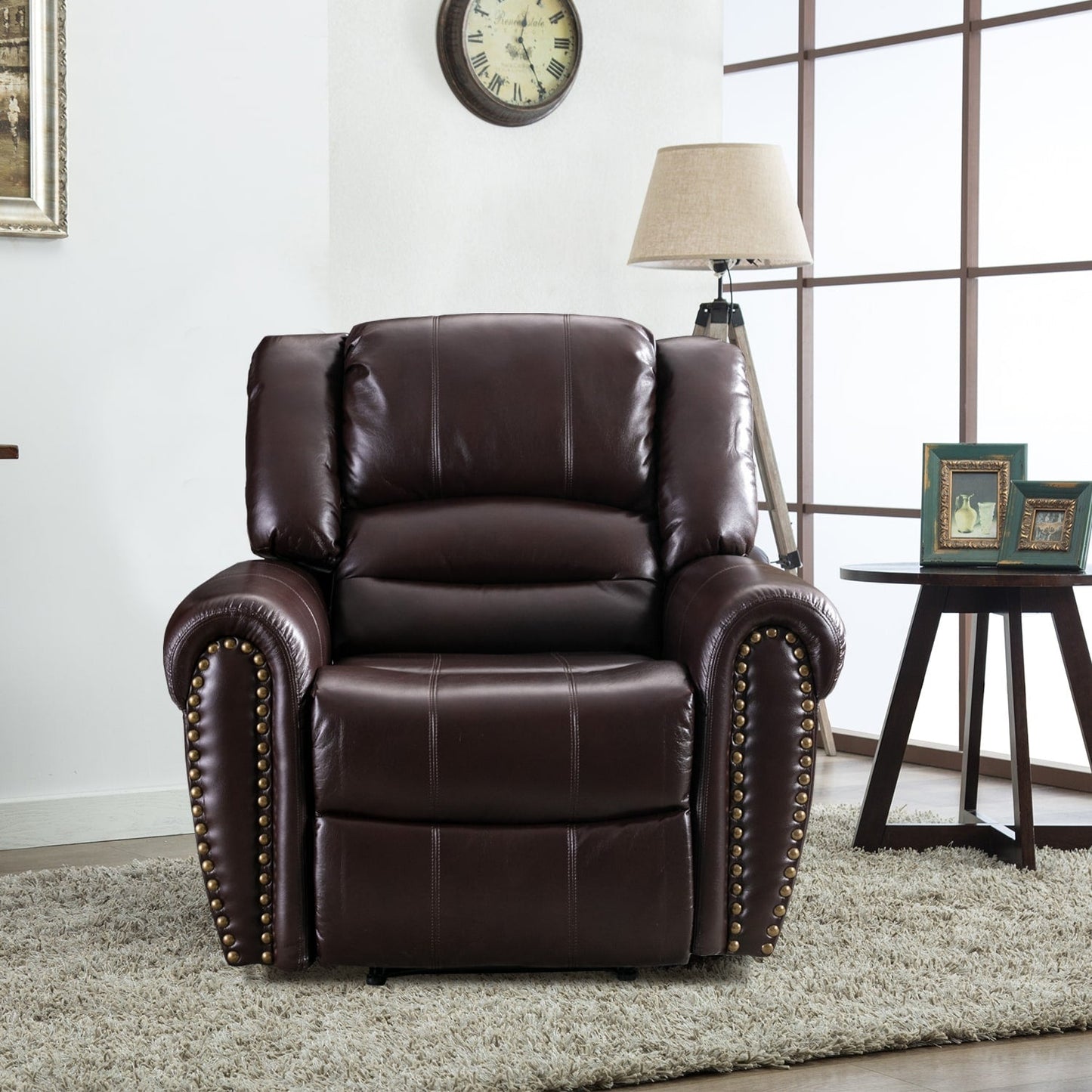 Fauteuil inclinable manuel classique et traditionnel avec accoudoirs et dossier confortables