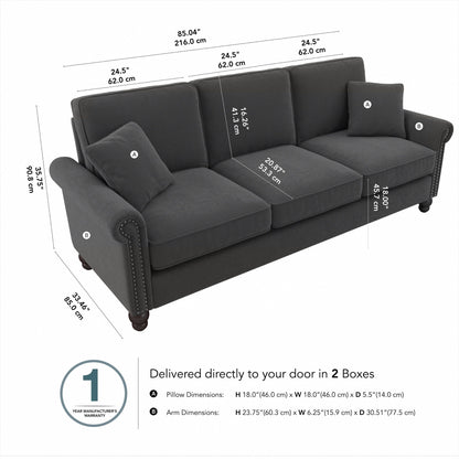 Grand canapé de salon 3 places Bush Furniture Coventry 85W