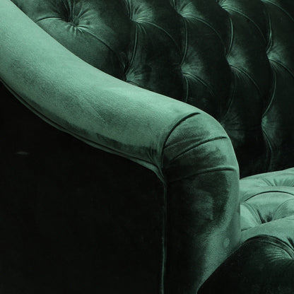 Canapé 3 places capitonné avec pieds en bois de bouleau