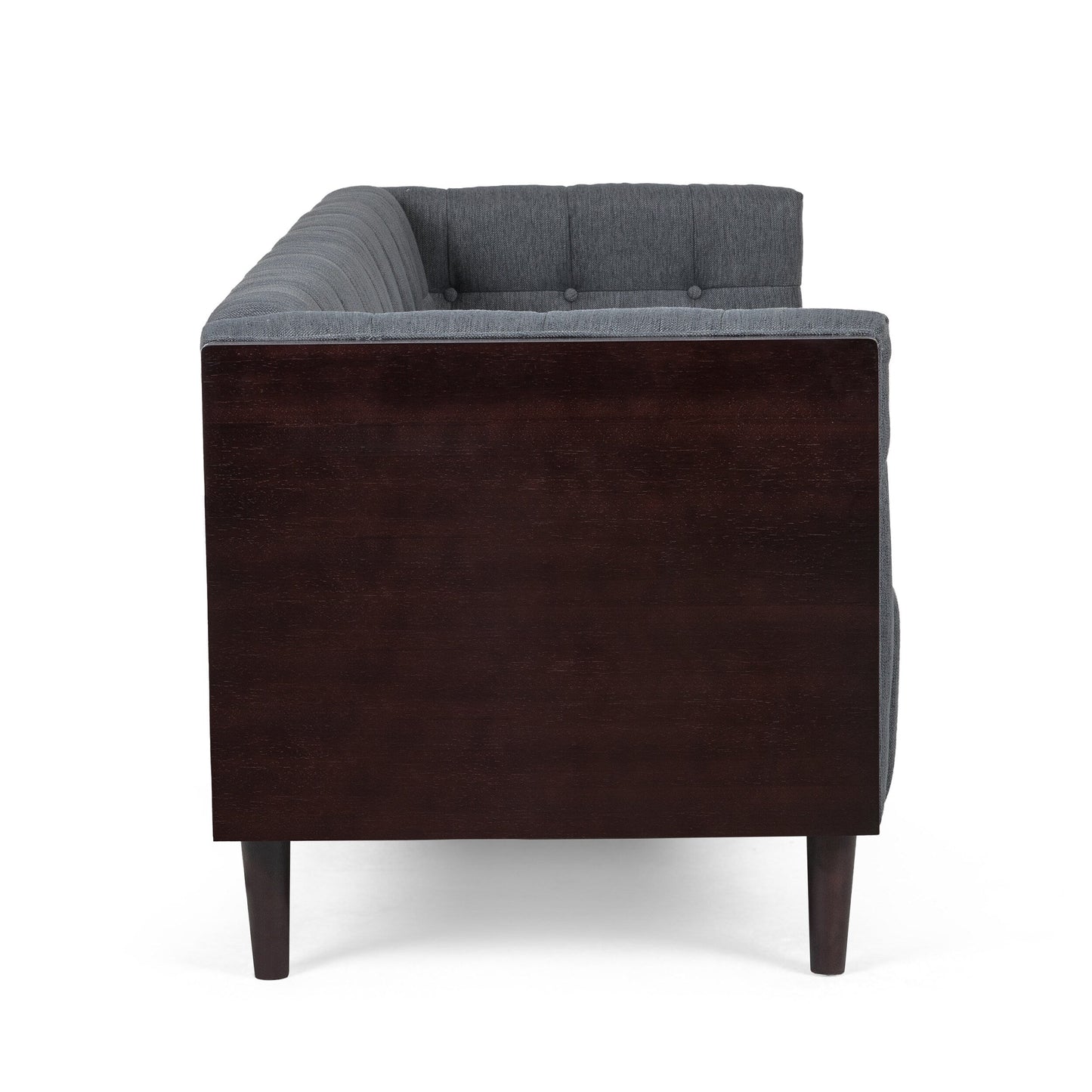 Canapé 3 places capitonné avec pieds en bois