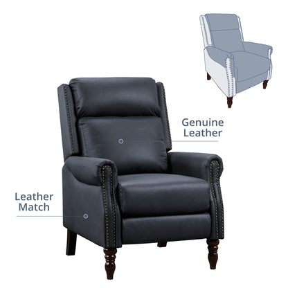 Fauteuil inclinable confortable en cuir véritable, réglable et inclinable, pour salon