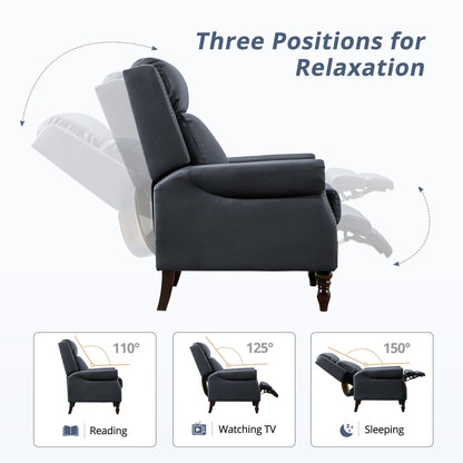 Fauteuil inclinable confortable en cuir véritable, réglable et inclinable, pour salon