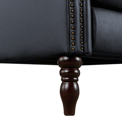 Fauteuil inclinable confortable en cuir véritable, réglable et inclinable, pour salon