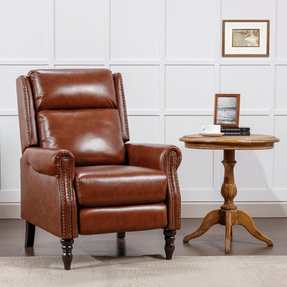 Fauteuil inclinable confortable en cuir véritable, réglable et inclinable, pour salon