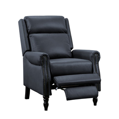 Fauteuil inclinable en cuir véritable de style milieu du siècle, réglable et confortable, lot de 2 fauteuils pour salon