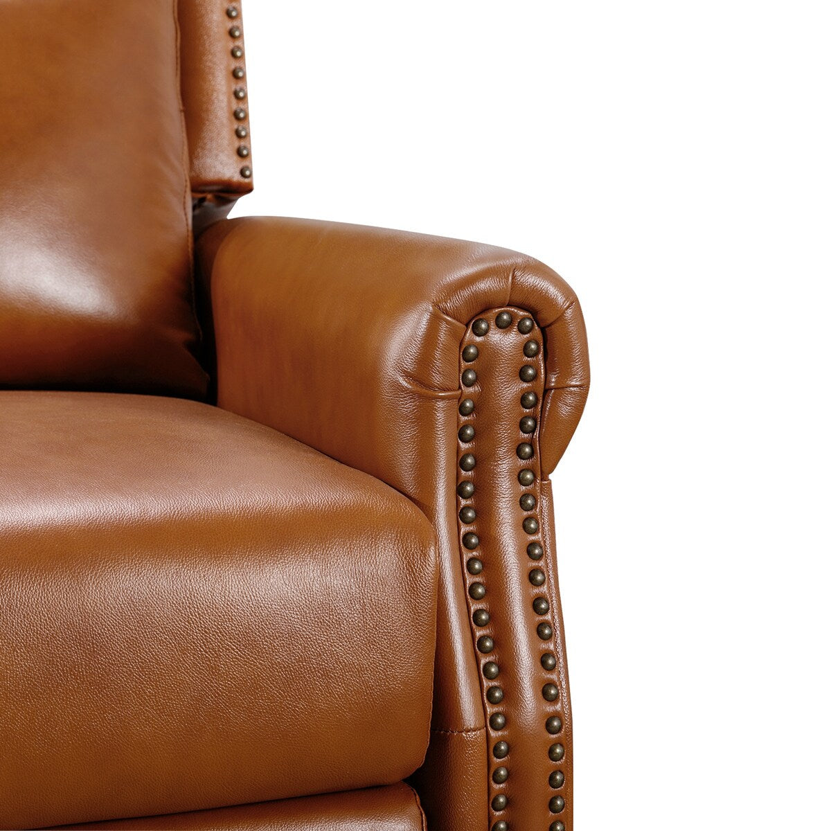 Fauteuil inclinable réglable en cuir véritable avec accoudoirs confortables pour salon