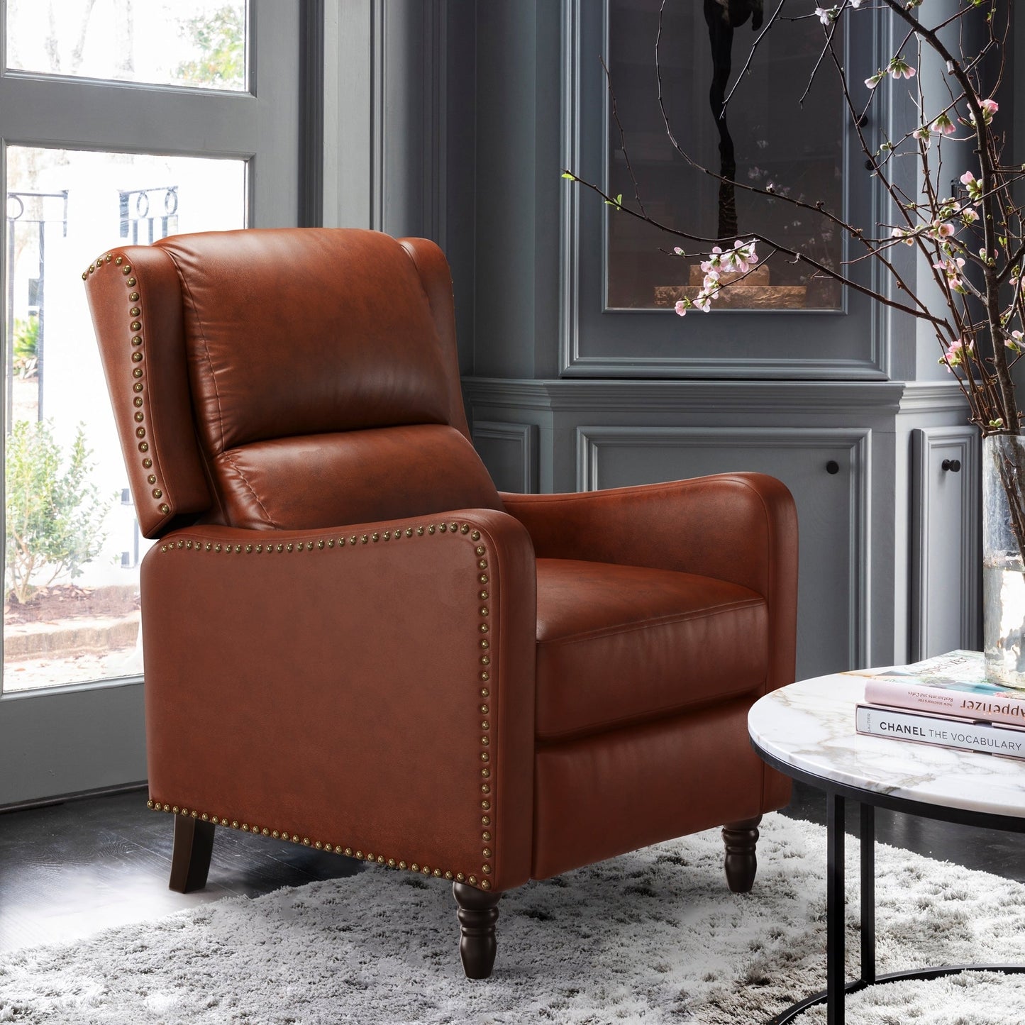 Fauteuil de salon confortable en cuir COZYMAN