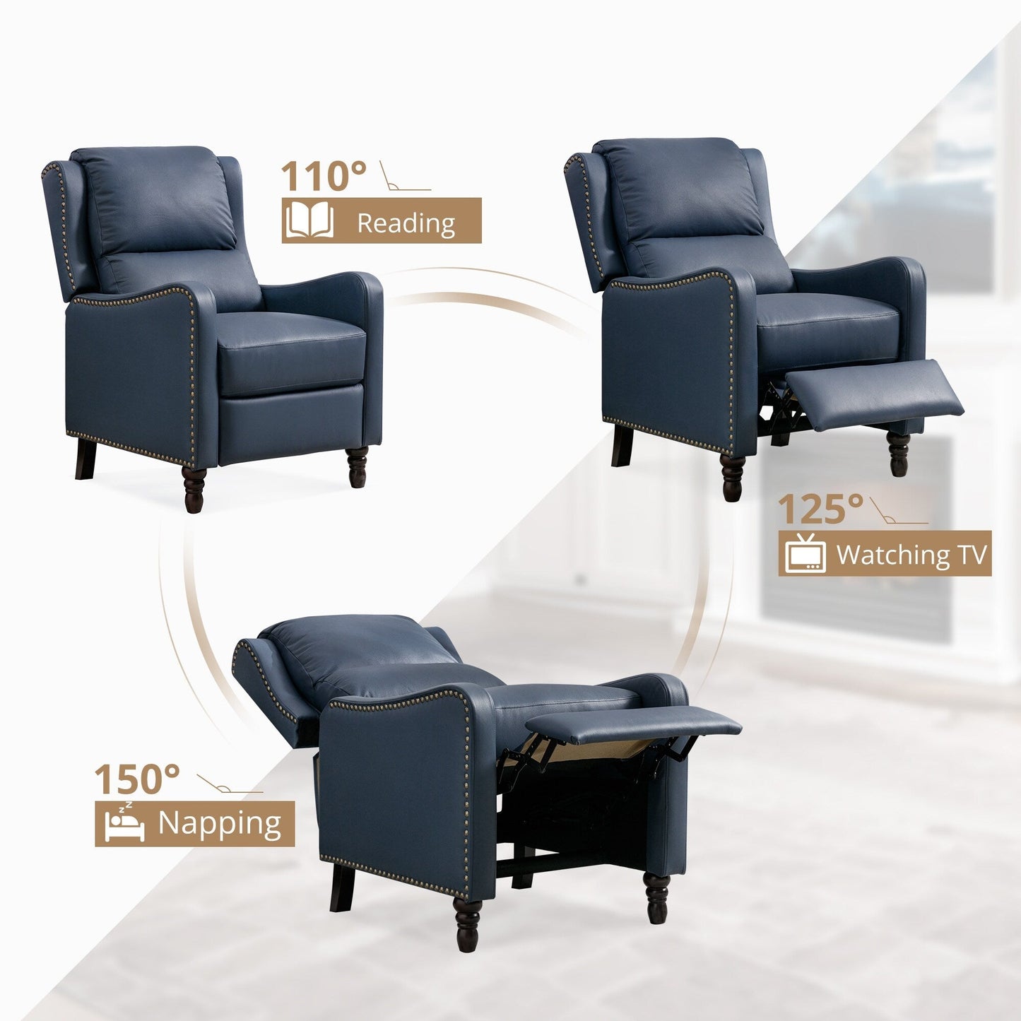 Fauteuil de salon confortable en cuir COZYMAN