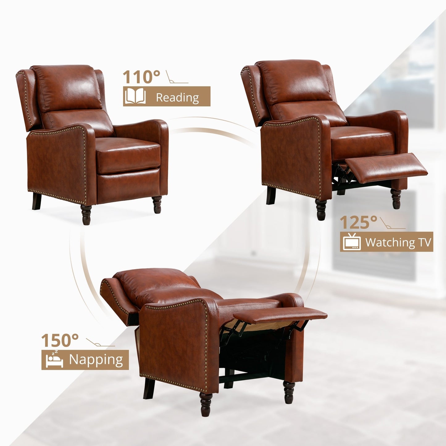 Fauteuil de salon confortable en cuir COZYMAN