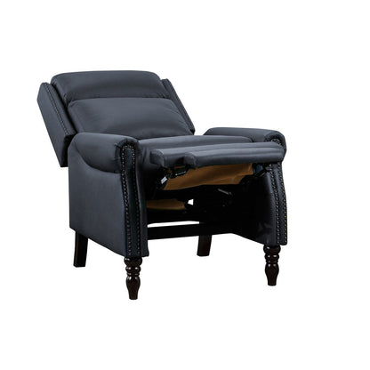 Fauteuils inclinables réglables en cuir véritable du milieu du siècle avec accoudoirs confortables, lot de 2