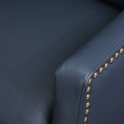 Fauteuil inclinable moderne en cuir véritable COZYMAN, réglable et inclinable avec accoudoirs confortables