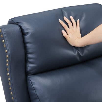 Fauteuil inclinable moderne en cuir véritable COZYMAN, réglable et inclinable avec accoudoirs confortables