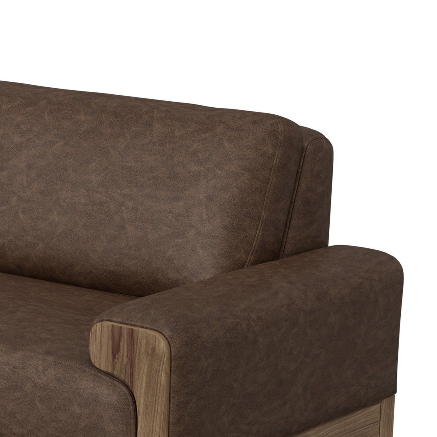Canapé Caisy, tissu marron chocolat, coussins en mousse, bois massif, 236 cm