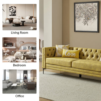 Canapé classique Calymne 84 à accoudoirs carrés et dossier capitonné par HULALA HOME