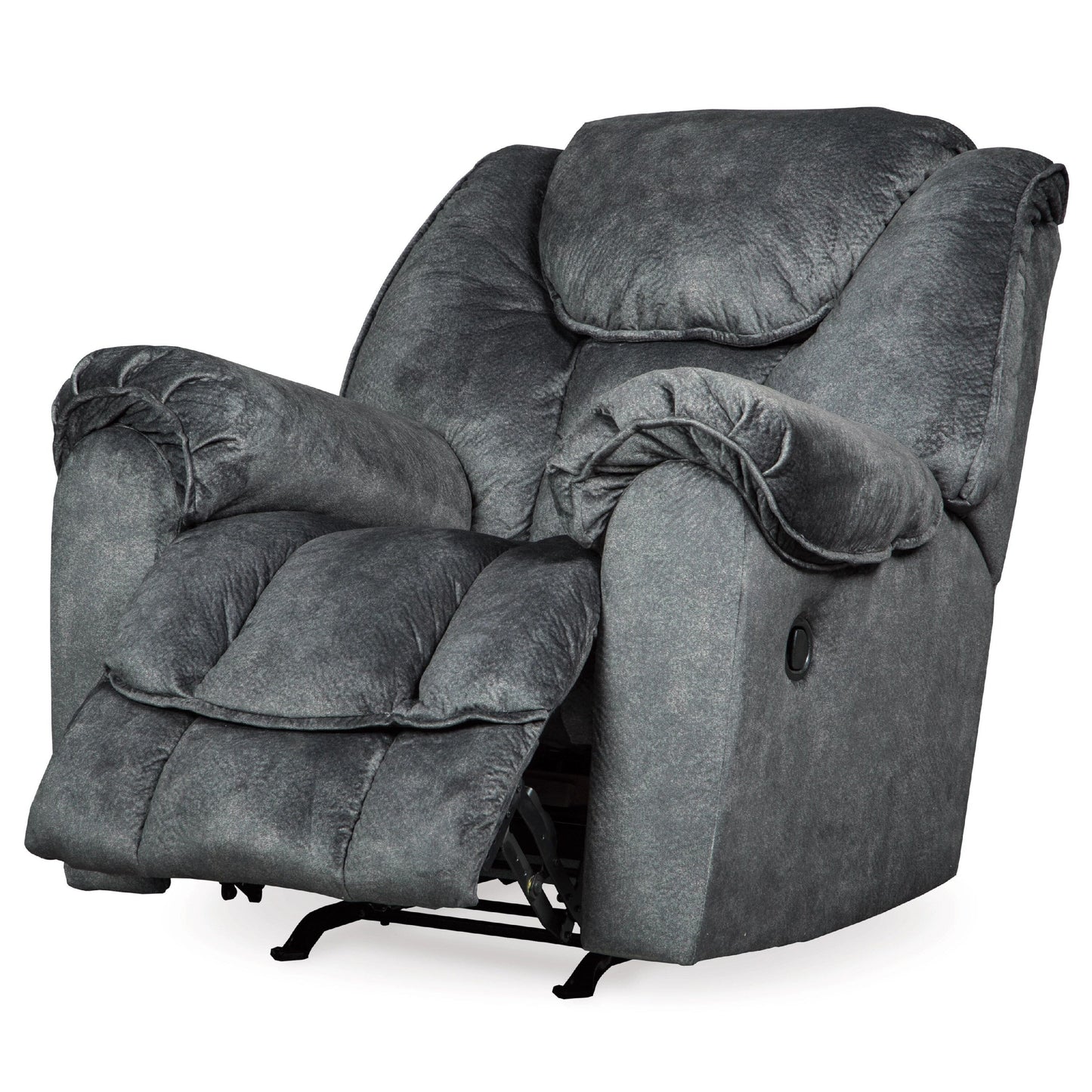 Fauteuil inclinable à bascule manuel Capen, coussiné en polyester gris granit