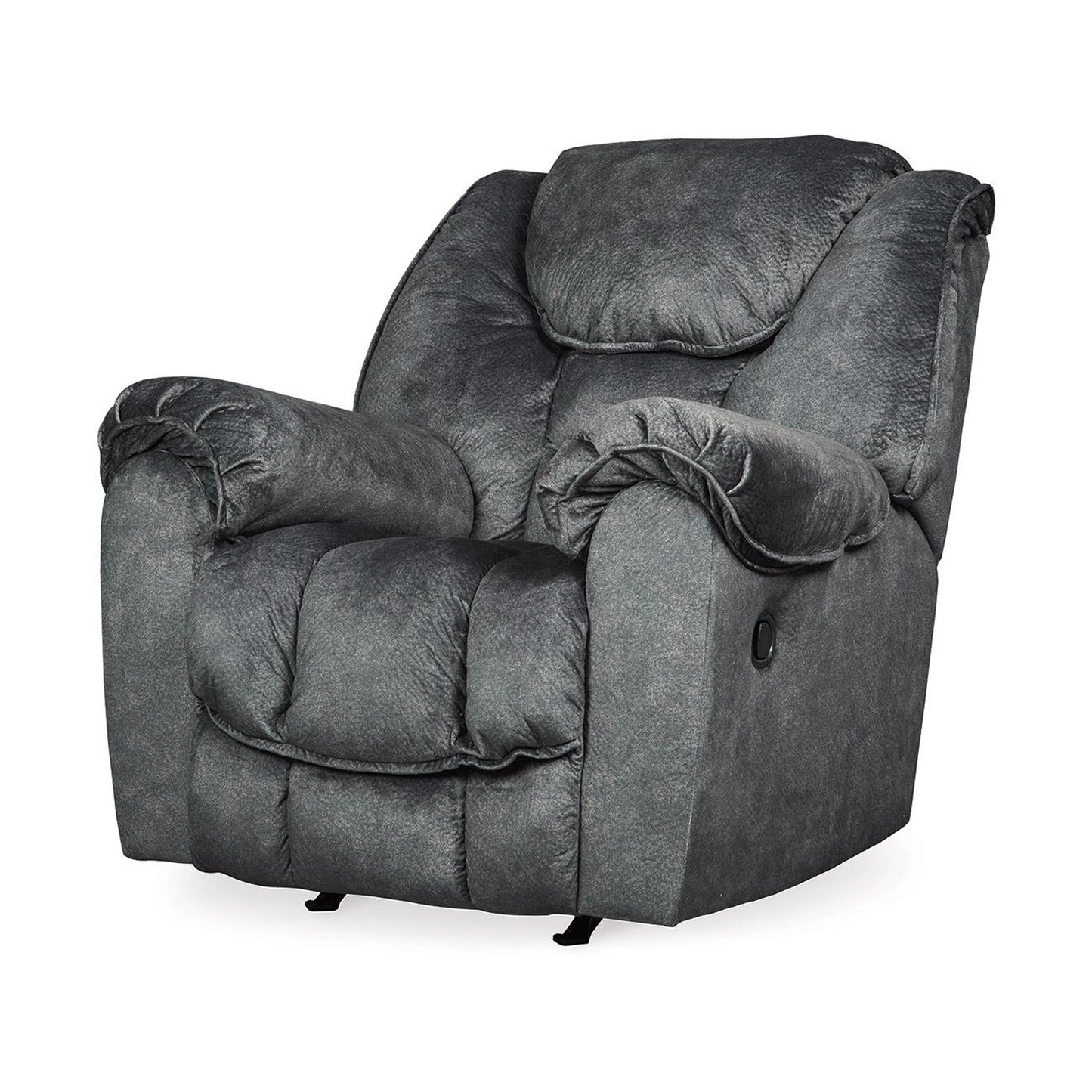 Fauteuil inclinable à bascule manuel Capen, coussiné en polyester gris granit