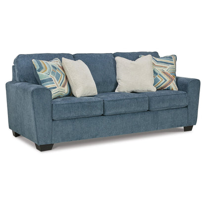 Canapé-lit Caten, lit queen size, revêtement en polyester bleu, 87 pouces