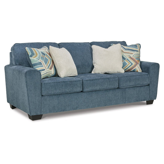 Canapé-lit Caten, lit queen size, revêtement en polyester bleu, 87 pouces