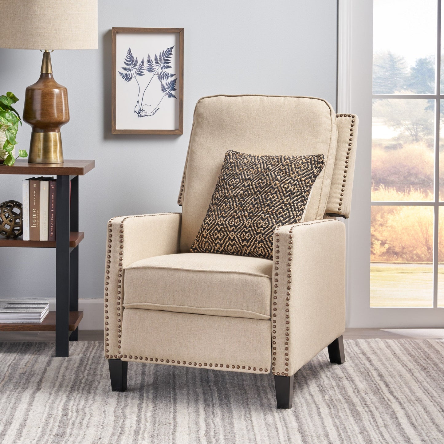 Fauteuil inclinable traditionnel en tissu Cecelia par Christopher Knight Home