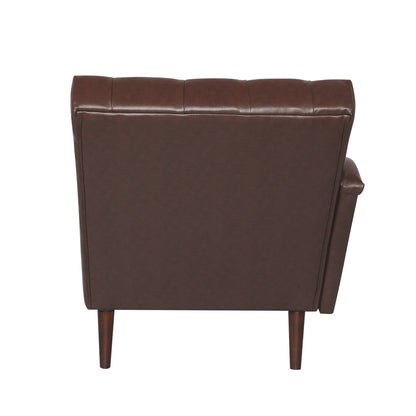 Chaise longue d'intérieur avec accoudoirs, fauteuil d'appoint moelleux, chaise longue rembourrée avec coussin et pieds en bois massif