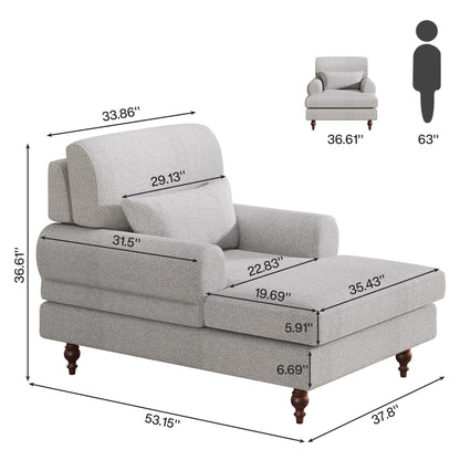 Chaise longue d'intérieur moderne et confortable avec dossier réglable