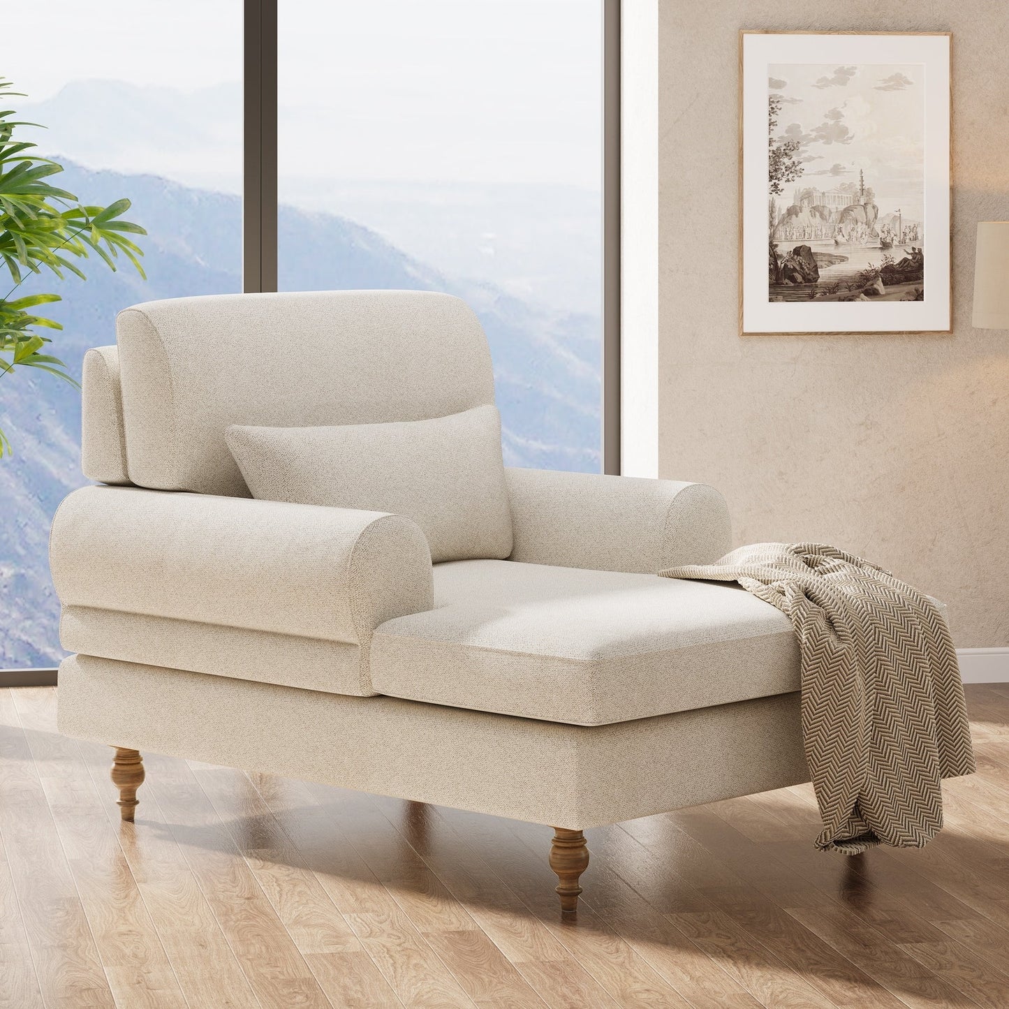 Chaise longue d'intérieur moderne et confortable avec dossier réglable