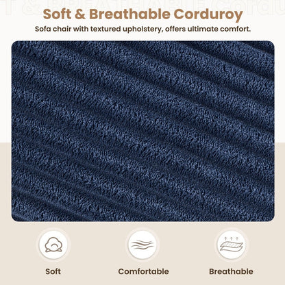 Canapé en velours côtelé de style chaise longue avec porte-gobelets et 3 coussins de dossier « Design de salon inclinable »