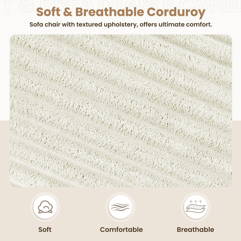 Canapé en velours côtelé de style chaise longue avec porte-gobelets et 3 coussins de dossier « Design de salon inclinable »