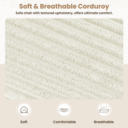 Canapé en velours côtelé de style chaise longue avec porte-gobelets et 3 coussins de dossier « Design de salon inclinable »