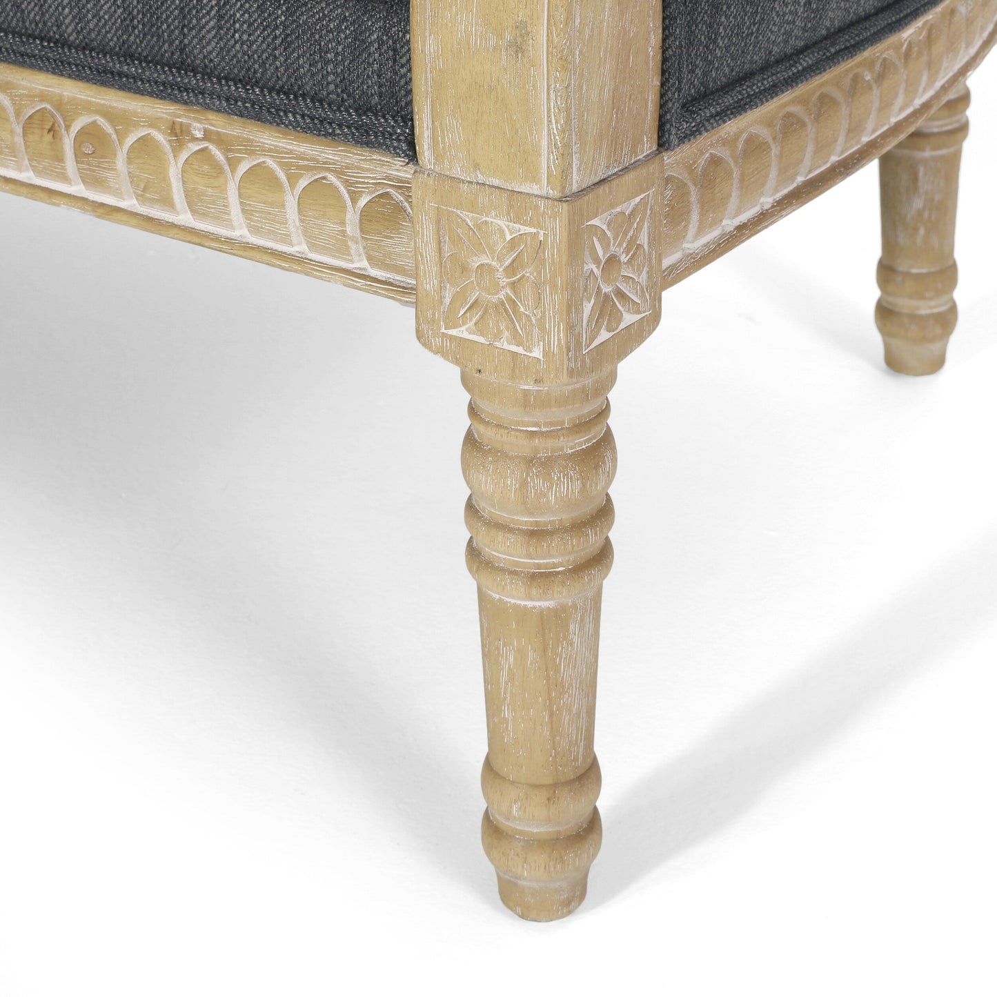 Canapé causeuse en bois anthracite 49,75 $ avec cadre en bois Rubbey et pieds en bois pour le salon