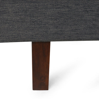 Canapé 3 places capitonné à boutons, couleur charbon, 73,5 cm, avec pieds en bois et coussins pour le salon