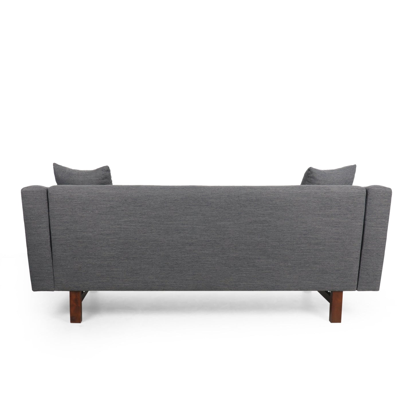 Canapé 3 places capitonné à boutons, couleur charbon, 73,5 cm, avec pieds en bois et coussins pour le salon