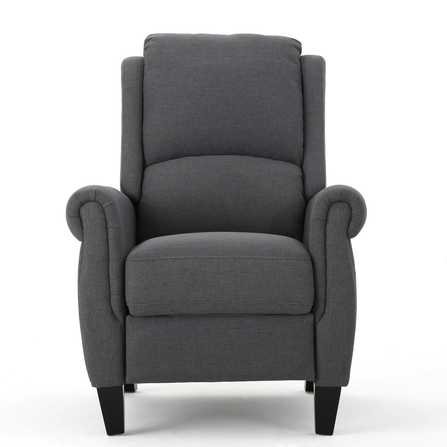 Fauteuil inclinable à dossier relevable en tissu anthracite (facile d'entretien)