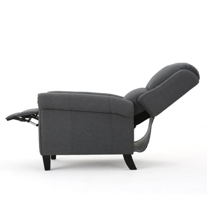 Fauteuil inclinable à dossier relevable en tissu anthracite (facile d'entretien)