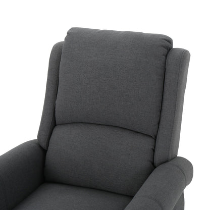 Fauteuil inclinable à dossier relevable en tissu anthracite (facile d'entretien)