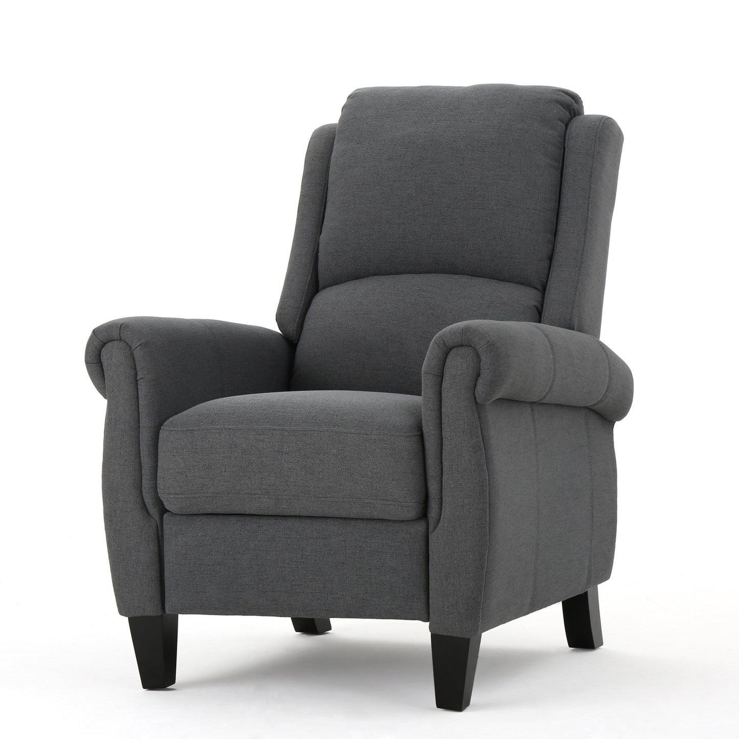 Fauteuil inclinable à dossier relevable en tissu anthracite (facile d'entretien)