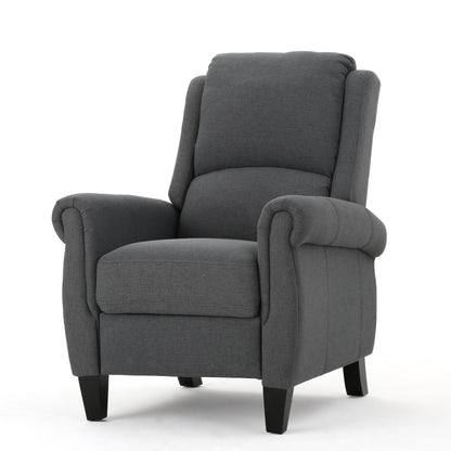 Fauteuil inclinable à dossier relevable en tissu anthracite (facile d'entretien)