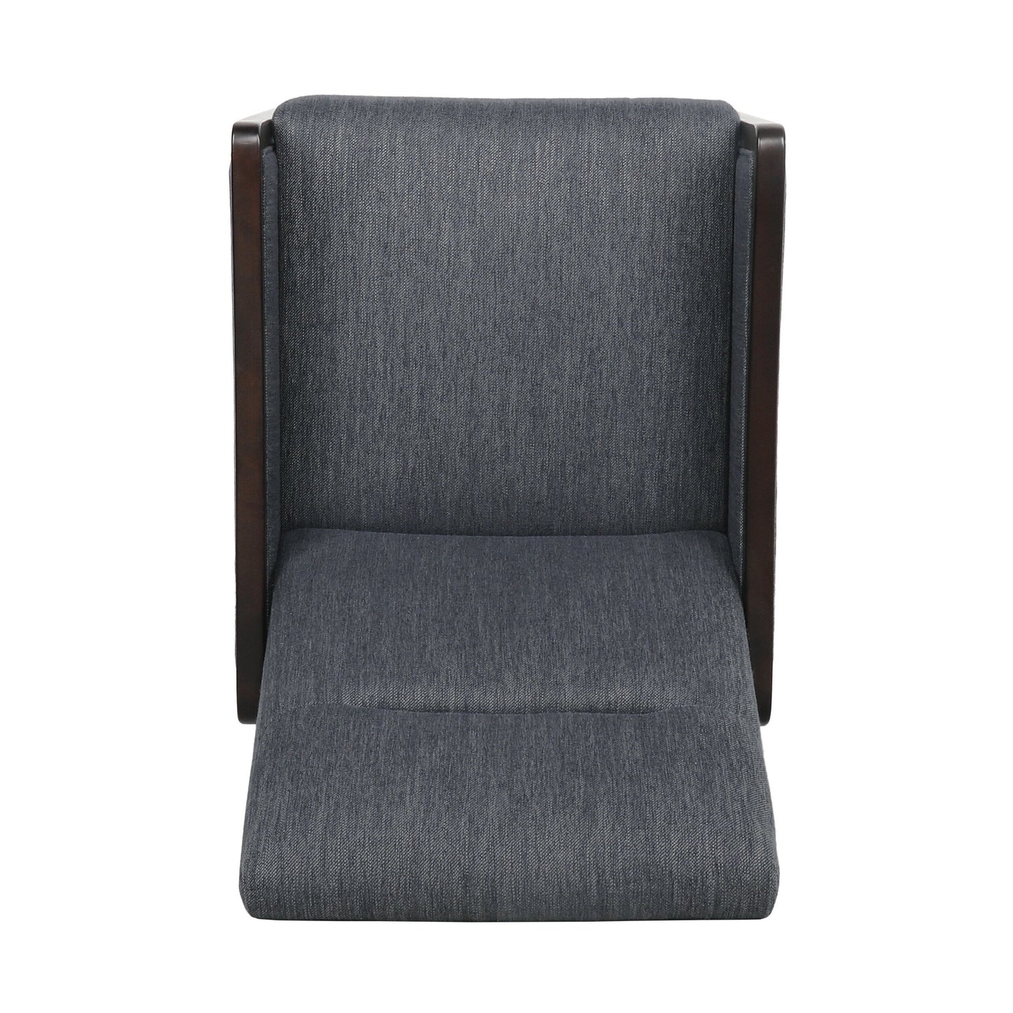 Fauteuil inclinable rembourré de style Mid-Century, couleur anthracite, avec repose-pieds et cadre en bois de bouleau