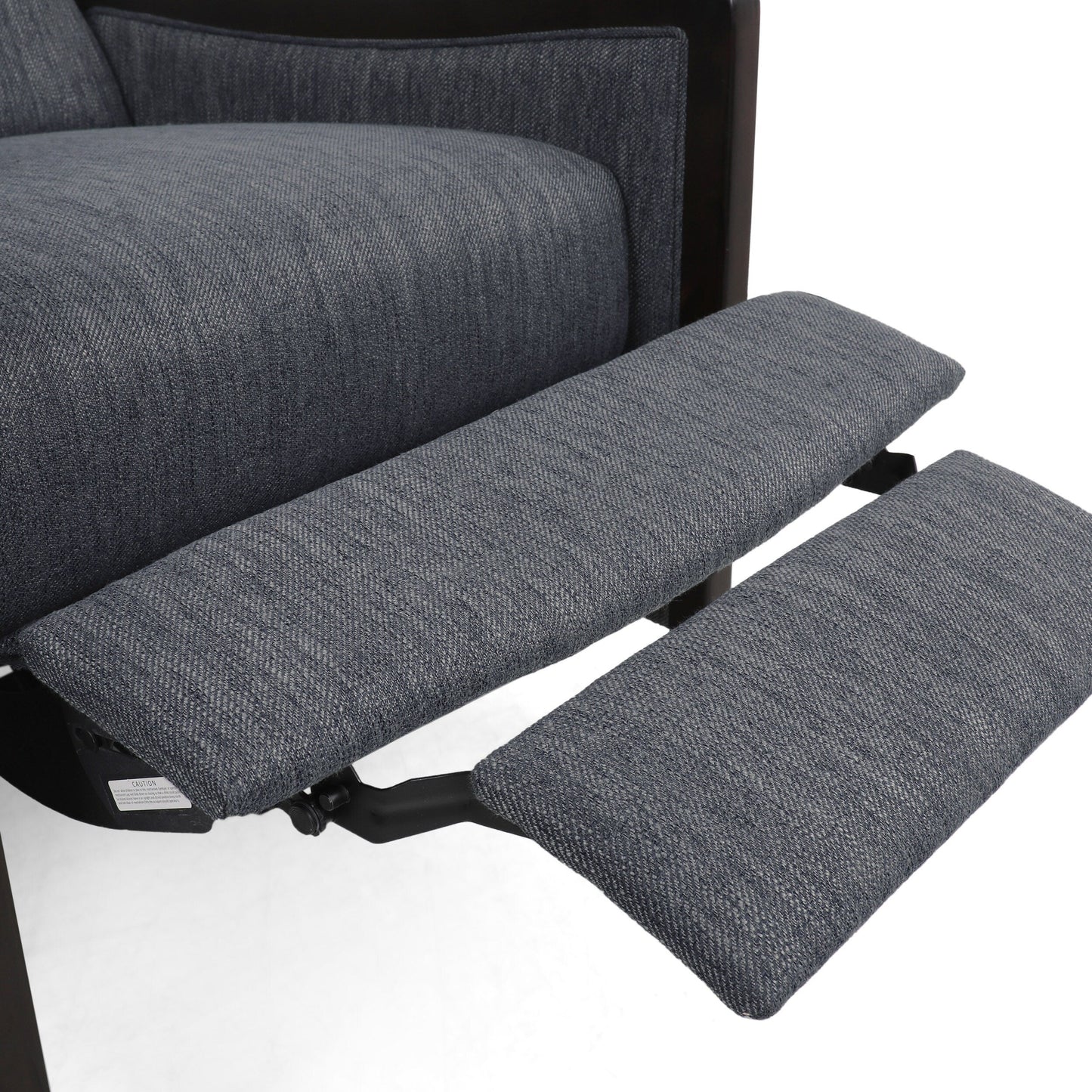 Fauteuil inclinable rembourré de style Mid-Century, couleur anthracite, avec repose-pieds et cadre en bois de bouleau